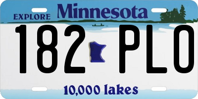 MN license plate 182PLO
