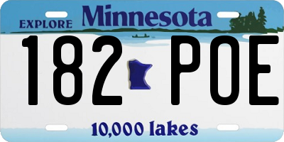 MN license plate 182POE