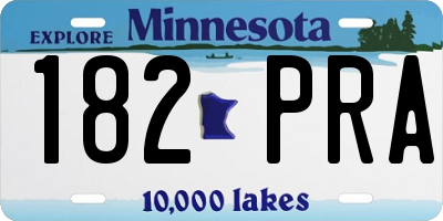 MN license plate 182PRA