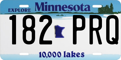 MN license plate 182PRQ