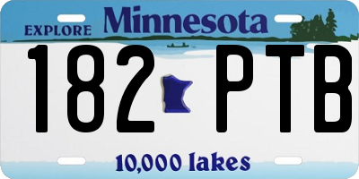 MN license plate 182PTB