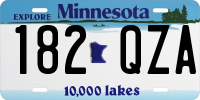 MN license plate 182QZA