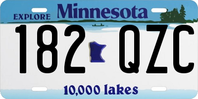 MN license plate 182QZC