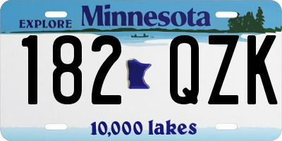 MN license plate 182QZK