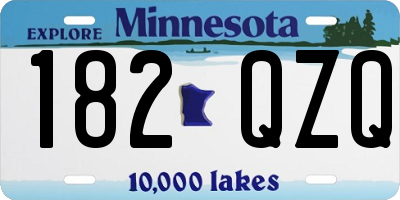 MN license plate 182QZQ