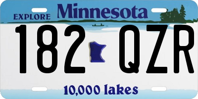 MN license plate 182QZR