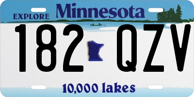 MN license plate 182QZV