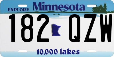 MN license plate 182QZW