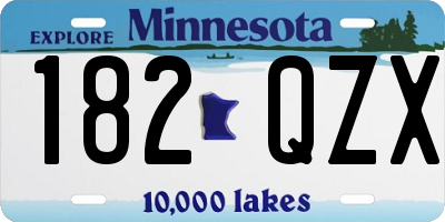 MN license plate 182QZX