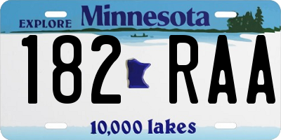 MN license plate 182RAA