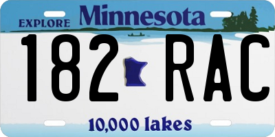 MN license plate 182RAC