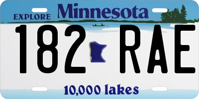 MN license plate 182RAE