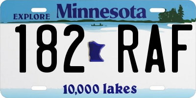 MN license plate 182RAF