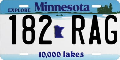 MN license plate 182RAG