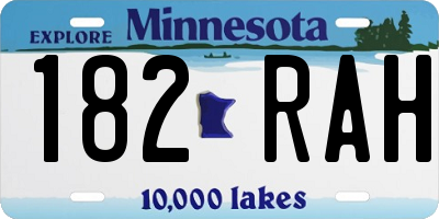 MN license plate 182RAH