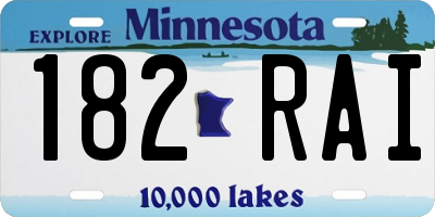 MN license plate 182RAI