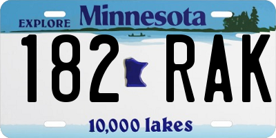 MN license plate 182RAK