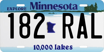 MN license plate 182RAL