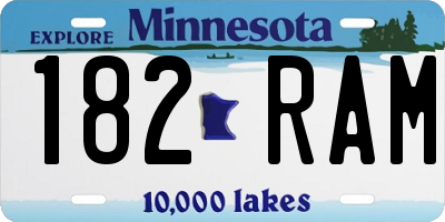 MN license plate 182RAM