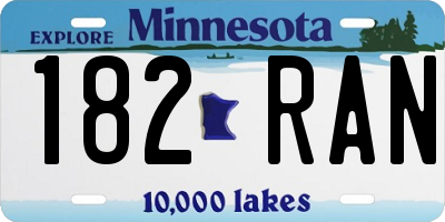 MN license plate 182RAN