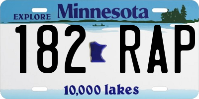 MN license plate 182RAP