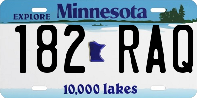 MN license plate 182RAQ