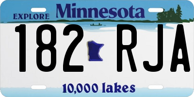 MN license plate 182RJA
