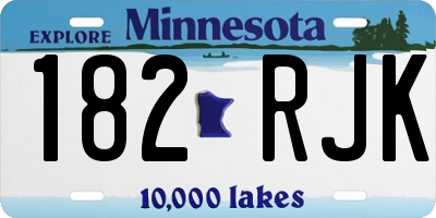 MN license plate 182RJK