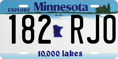 MN license plate 182RJO