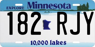 MN license plate 182RJY