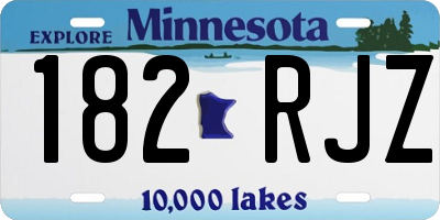 MN license plate 182RJZ