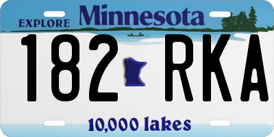 MN license plate 182RKA