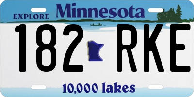MN license plate 182RKE