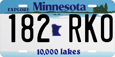 MN license plate 182RKO