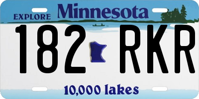 MN license plate 182RKR