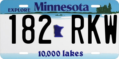 MN license plate 182RKW