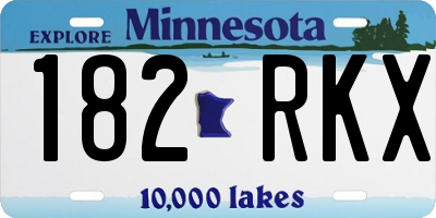 MN license plate 182RKX