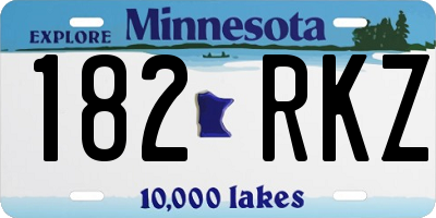 MN license plate 182RKZ