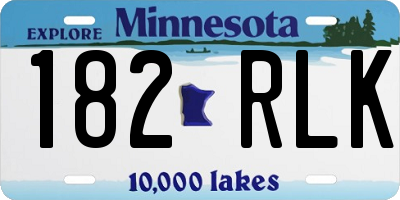 MN license plate 182RLK