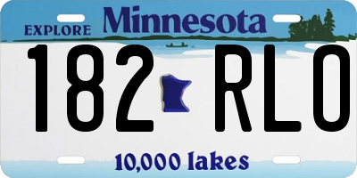 MN license plate 182RLO