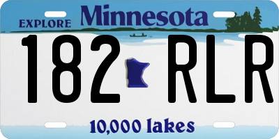 MN license plate 182RLR