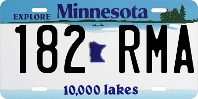 MN license plate 182RMA