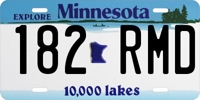 MN license plate 182RMD