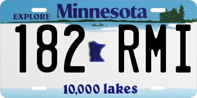 MN license plate 182RMI