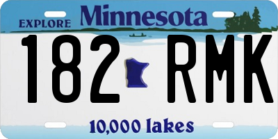 MN license plate 182RMK