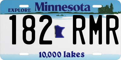 MN license plate 182RMR