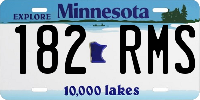 MN license plate 182RMS