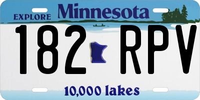 MN license plate 182RPV
