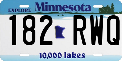 MN license plate 182RWQ