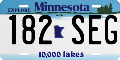 MN license plate 182SEG
